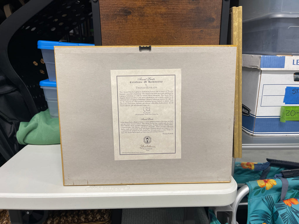 Set of 2 Thomas Kinkade Framed Prints with Certificates.